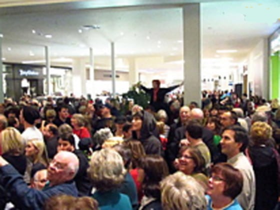 Image: Crowd inside Roseville mall